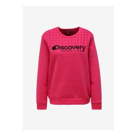 Discovery Expedition D3WL-SWT19 Fuşya Bisiklet Yaka Baskılı Kadın Sweatshirt
