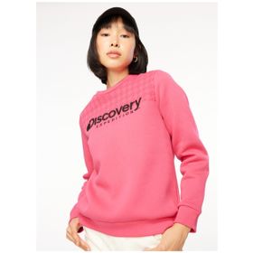 Discovery Expedition D3WL-SWT19 Fuşya Bisiklet Yaka Baskılı Kadın Sweatshirt