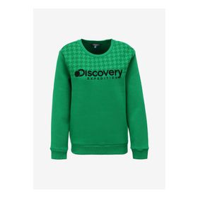 Discovery Expedition D3WL-SWT19 Yeşil Bisiklet Yaka Baskılı Kadın Sweatshirt