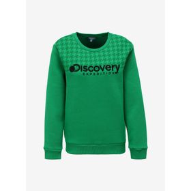 Discovery Expedition D3WL-SWT19 Yeşil Bisiklet Yaka Baskılı Kadın Sweatshirt