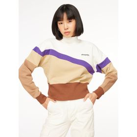 Discovery Expedition D3WL-SWT24 Çok Renkli Balıkçı Yaka Crop Blok Kadın Sweatshirt