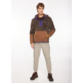 Discovery Expedition D3WM-SWT24 Kahve Kapüşon Yaka Relaxed Fit Blok Desenli Erkek Sweatshirt