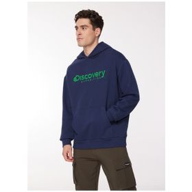 Discovery Expedition D3WM-SWT28 Lacivert Kapüşonlu Nakışlı Erkek Sweatshirt