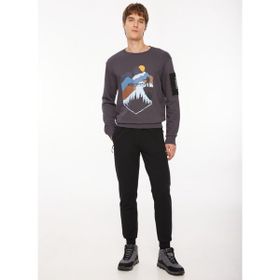 Discovery Expedition D3WM-SWT38 Füme Baskılı Erkek Bisiklet Yaka Sweatshirt
