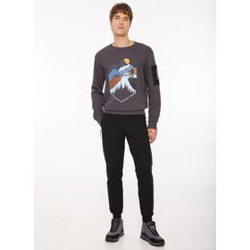 Discovery Expedition D3WM-SWT38 Füme Baskılı Erkek Bisiklet Yaka Sweatshirt
