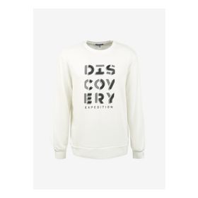 Discovery Expedition D3WM-SWT42 Ekru Bisiklet Yaka Baskılı Erkek Sweatshirt