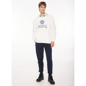 Discovery Expedition D3WM-SWT44 Kırık Beyaz Kapüşonlu Baskılı Erkek Sweatshirt