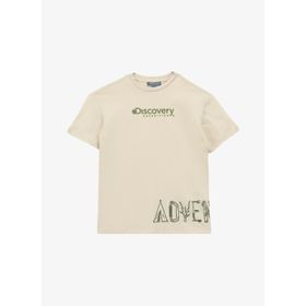 Discovery Expedition D4SB-TST3035 Bej Baskılı Erkek T-Shirt