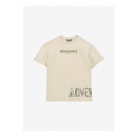 Discovery Expedition D4SB-TST3035 Bej Baskılı Erkek T-Shirt