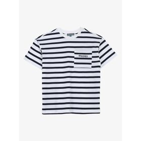 Discovery Expedition D4SB-TST3037 Lacivert Bisiklet Yaka Oversize Çizgili Erkek Çocuk T-Shirt