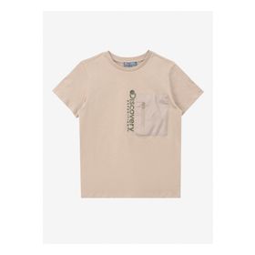 Discovery Expedition D4SB-TST3039 Baskılı Bej Erkek T-Shirt