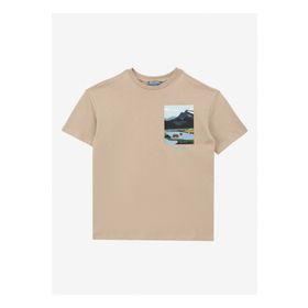 Discovery Expedition D4SB-TST3041 Bej Baskılı Erkek T-Shirt