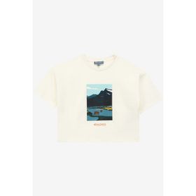 Discovery Expedition D4SG-TST3096 Baskılı Kırık Beyaz Kadın T-Shirt