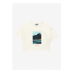 Discovery Expedition D4SG-TST3096 Baskılı Kırık Beyaz Kadın T-Shirt
