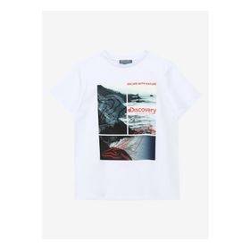 Discovery Expedition D4SG-TST3105 Beyaz Baskılı Kadın T-Shirt