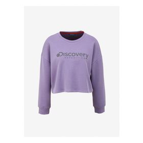 Discovery Expedition D4SL-SWT3030 Lila Kadın Bisiklet Yaka Oversize Baskılı Sweatshirt