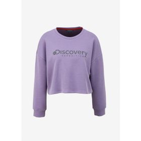 Discovery Expedition D4SL-SWT3030 Lila Kadın Bisiklet Yaka Oversize Baskılı Sweatshirt
