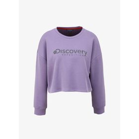 Discovery Expedition D4SL-SWT3030 Lila Kadın Bisiklet Yaka Oversize Baskılı Sweatshirt