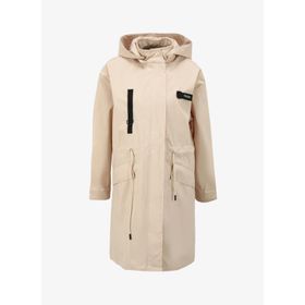Discovery Expedition D4SL-TRC3006 Bej Kadın Kapüşonlu Oversize Su İtici Trençkot