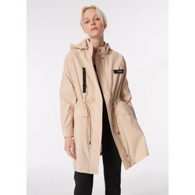 Discovery Expedition D4SL-TRC3006 Bej Kadın Kapüşonlu Oversize Su İtici Trençkot