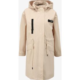 Discovery Expedition D4SL-TRC3006 Bej Kadın Kapüşonlu Oversize Su İtici Trençkot