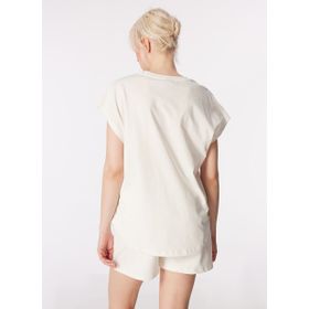 Discovery Expedition D4SL-TST3038 Beyaz Bisiklet Yaka Loose Fit Baskılı Kadın T-Shirt