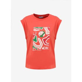 Discovery Expedition D4SL-TST3044 Pembe Kadın Bisiklet Yaka Relaxed Baskılı T-Shirt