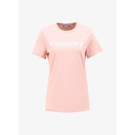 Discovery Expedition D4SL-TST3053 Açık Pembe Kadın Bisiklet Yaka T-Shirt