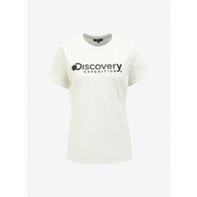 Discovery Expedition D4SL-TST3053 Kırık Beyaz Kadın Bisiklet Yaka T-Shirt