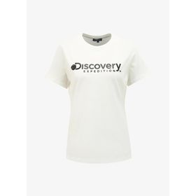 Discovery Expedition D4SL-TST3053 Kırık Beyaz Kadın Bisiklet Yaka T-Shirt