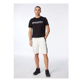 Discovery Expedition D4SM-SHT3218 Kırık Beyaz Erkek Baskılı Sweat Şort