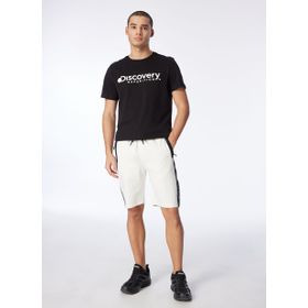 Discovery Expedition D4SM-SHT3218 Kırık Beyaz Erkek Baskılı Sweat Şort