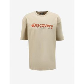 Discovery Expedition D4SM-TST3255 Bej Bisiklet Yaka Loose Fit Baskılı Erkek T-Shirt