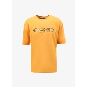 Discovery Expedition D4SM-TST3255 Turuncu Bisiklet Yaka Loose Fit Baskılı Erkek T-Shirt