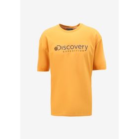 Discovery Expedition D4SM-TST3255 Turuncu Bisiklet Yaka Loose Fit Baskılı Erkek T-Shirt