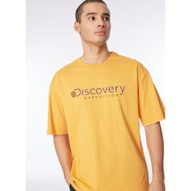 Discovery Expedition D4SM-TST3255 Turuncu Bisiklet Yaka Loose Fit Baskılı Erkek T-Shirt