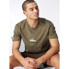Discovery Expedition D4SM-TST3258 Haki Bisiklet Yaka Relaxed Baskılı Erkek T-Shirt