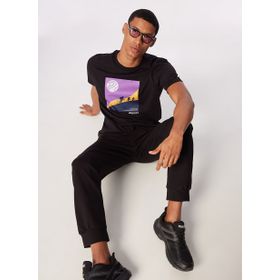 Discovery Expedition D4SM-TST3265 Siyah Erkek Bisiklet Yaka Relaxed Baskılı T-Shirt