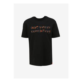 Discovery Expedition D4SM-TST3269 Siyah Bisiklet Yaka Relaxed Baskılı Erkek T-Shirt