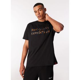 Discovery Expedition D4SM-TST3269 Siyah Bisiklet Yaka Relaxed Baskılı Erkek T-Shirt