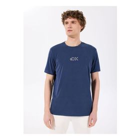 Discovery Expedition D4SM-TST3282 İndigo Erkek Bisiklet Yaka Relaxed Baskılı T-Shirt