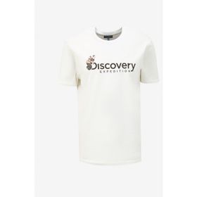 Discovery Expedition D4SM-TST3302 Beyaz Erkek Bisiklet Yaka Basic Baskılı T-Shirt