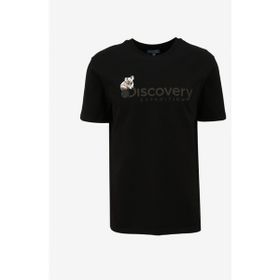 Discovery Expedition D4SM-TST3302 Siyah Erkek Bisiklet Yaka Basic Baskılı T-Shirt