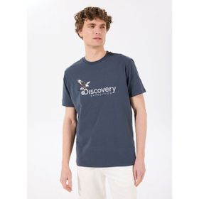 Discovery Expedition D4SM-TST3306 Antrasit Erkek Bisiklet Yaka Basic Baskılı T-Shirt