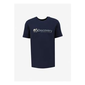 Discovery Expedition D4SM-TST3308 İndigo Erkek Bisiklet Yaka Basic Baskılı T-Shirt