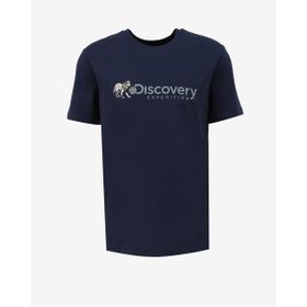 Discovery Expedition D4SM-TST3308 İndigo Erkek Bisiklet Yaka Basic Baskılı T-Shirt