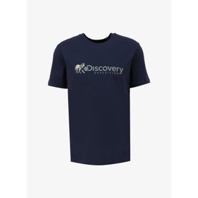 Discovery Expedition D4SM-TST3308 İndigo Erkek Bisiklet Yaka Basic Baskılı T-Shirt