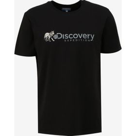 Discovery Expedition D4SM-TST3308 Siyah Erkek Bisiklet Yaka Basic Baskılı T-Shirt