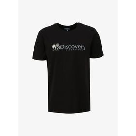 Discovery Expedition D4SM-TST3308 Siyah Erkek Bisiklet Yaka Basic Baskılı T-Shirt