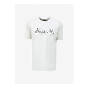 Discovery Expedition D4SM-TST3310 Beyaz Erkek Bisiklet Yaka Basic Baskılı T-Shirt